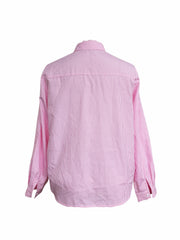  Stripe Print Long Sleeve Button Up Shirt Top
