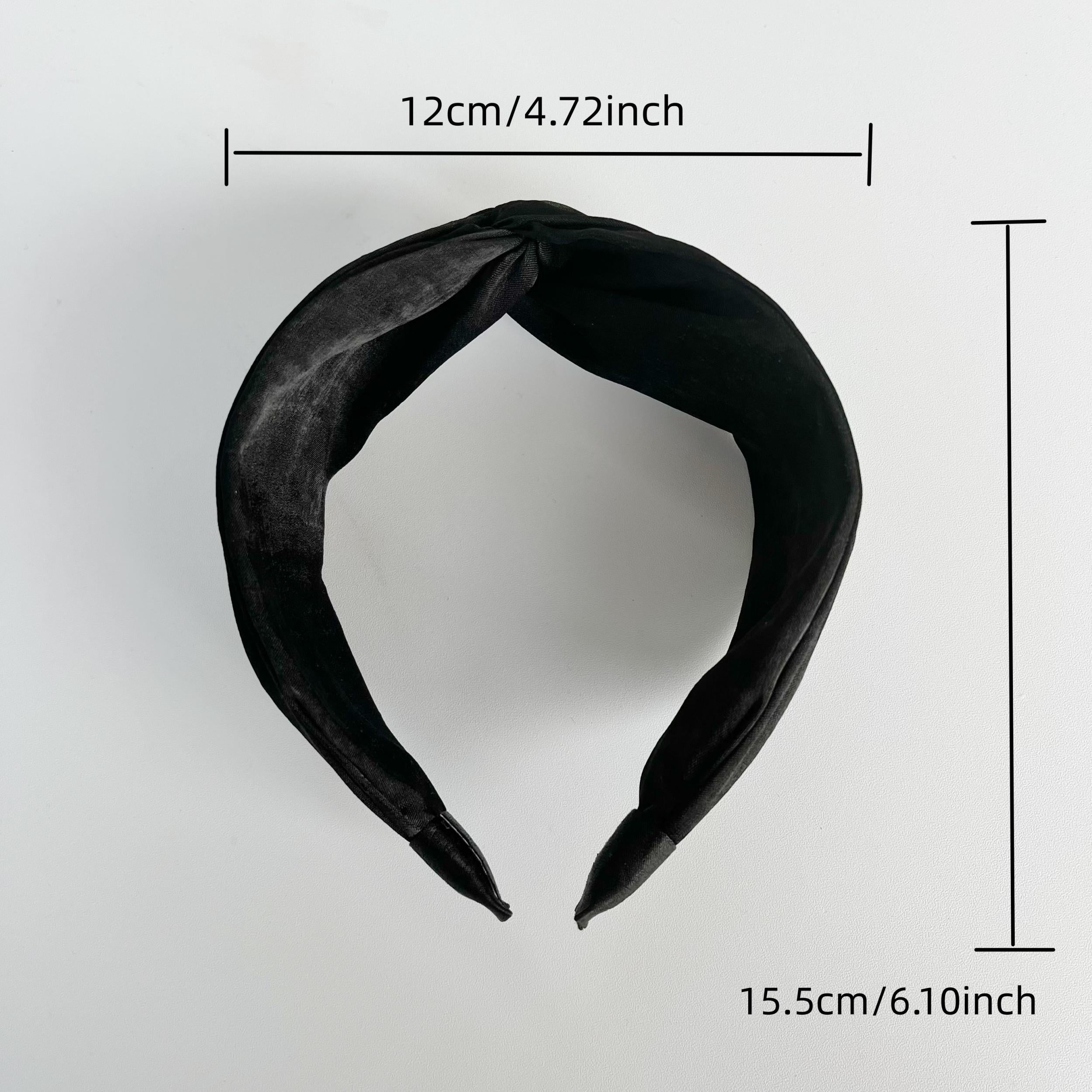 Women's Satin Cross Knotted Wide Headband Solid Hair Accessories