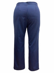  Stripe Print High Rise Straight Leg Trousers