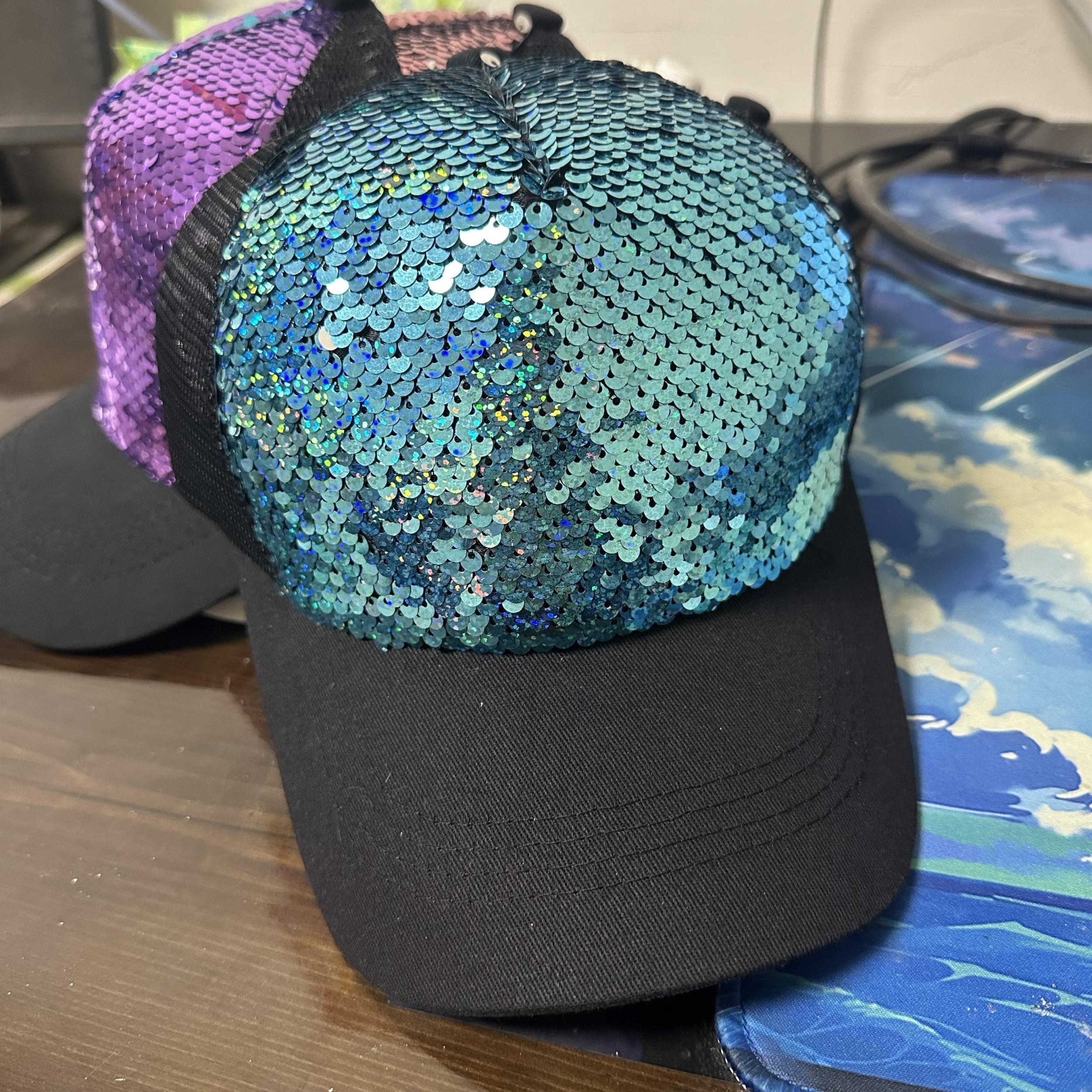 Sequins Baseball Caps Mesh Reflective Hats