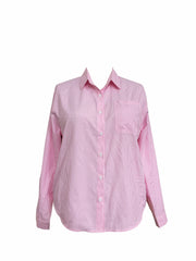  Stripe Print Long Sleeve Button Up Shirt Top