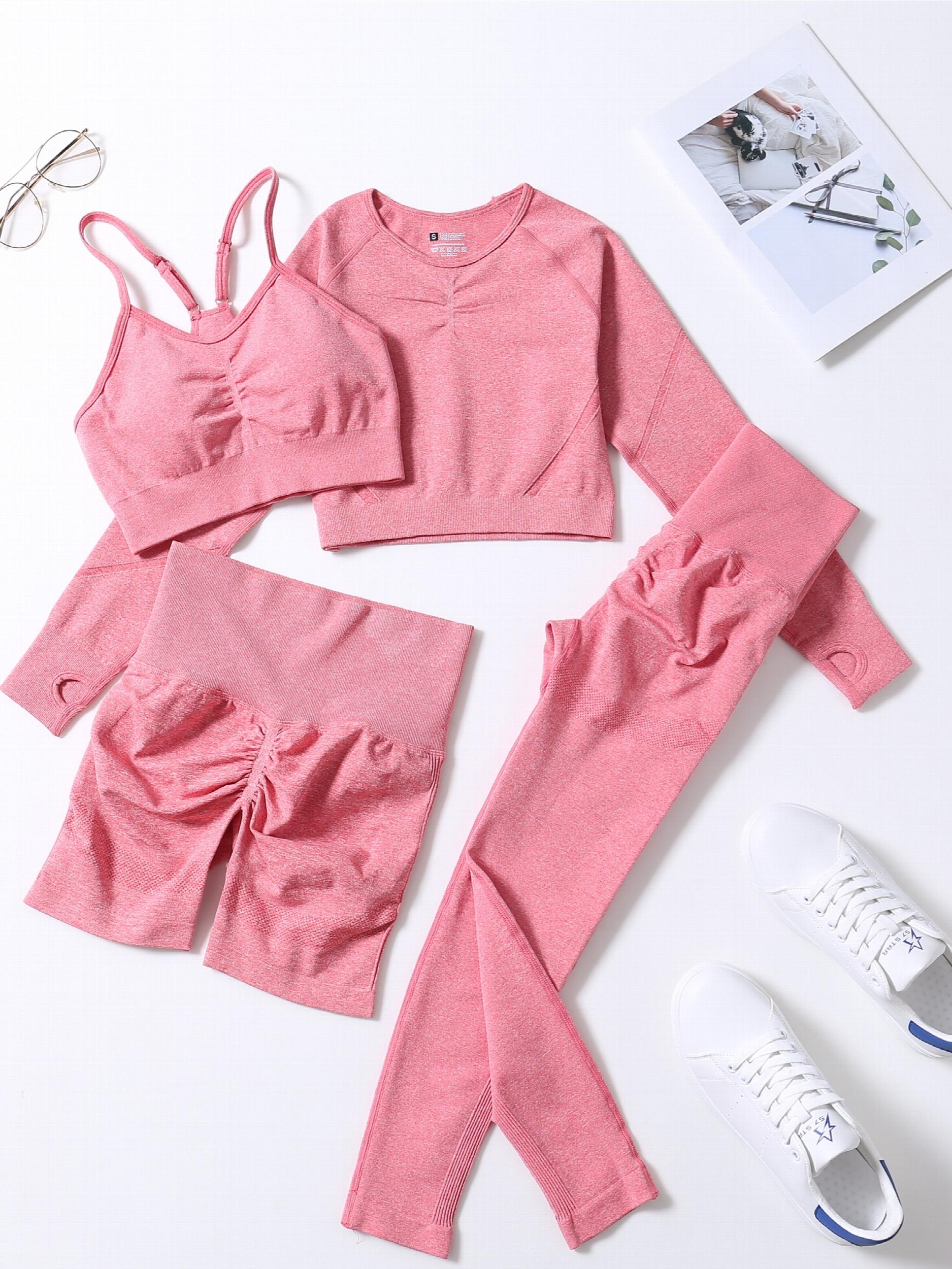 4 Pcs Yoga Set High Stretch Sports Suit