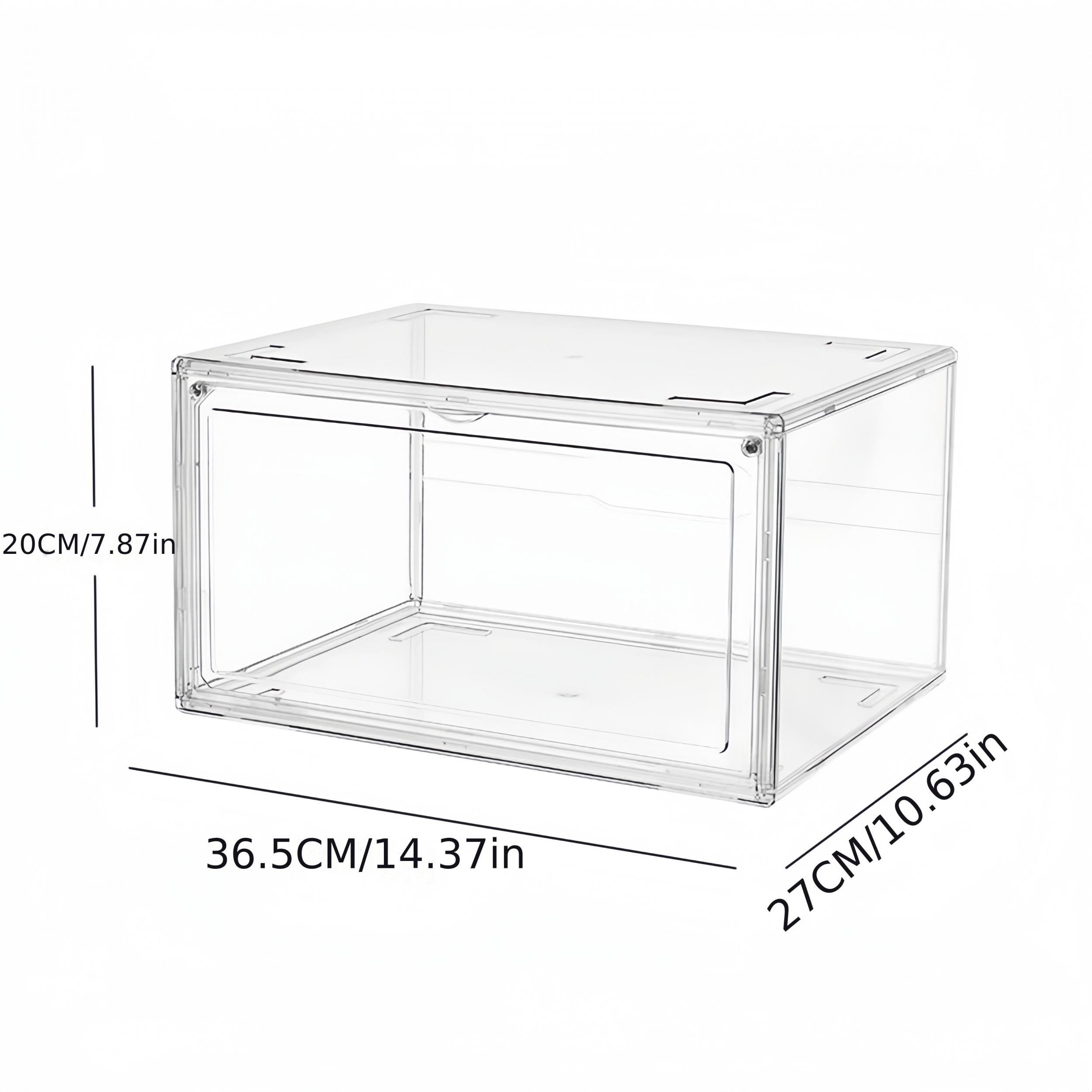 1pc Transparent Plastic Shoe Storage Box With Door Household Organizer