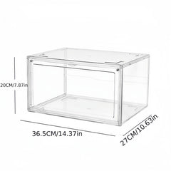1pc Transparent Plastic Shoe Storage Box With Door Household Organizer