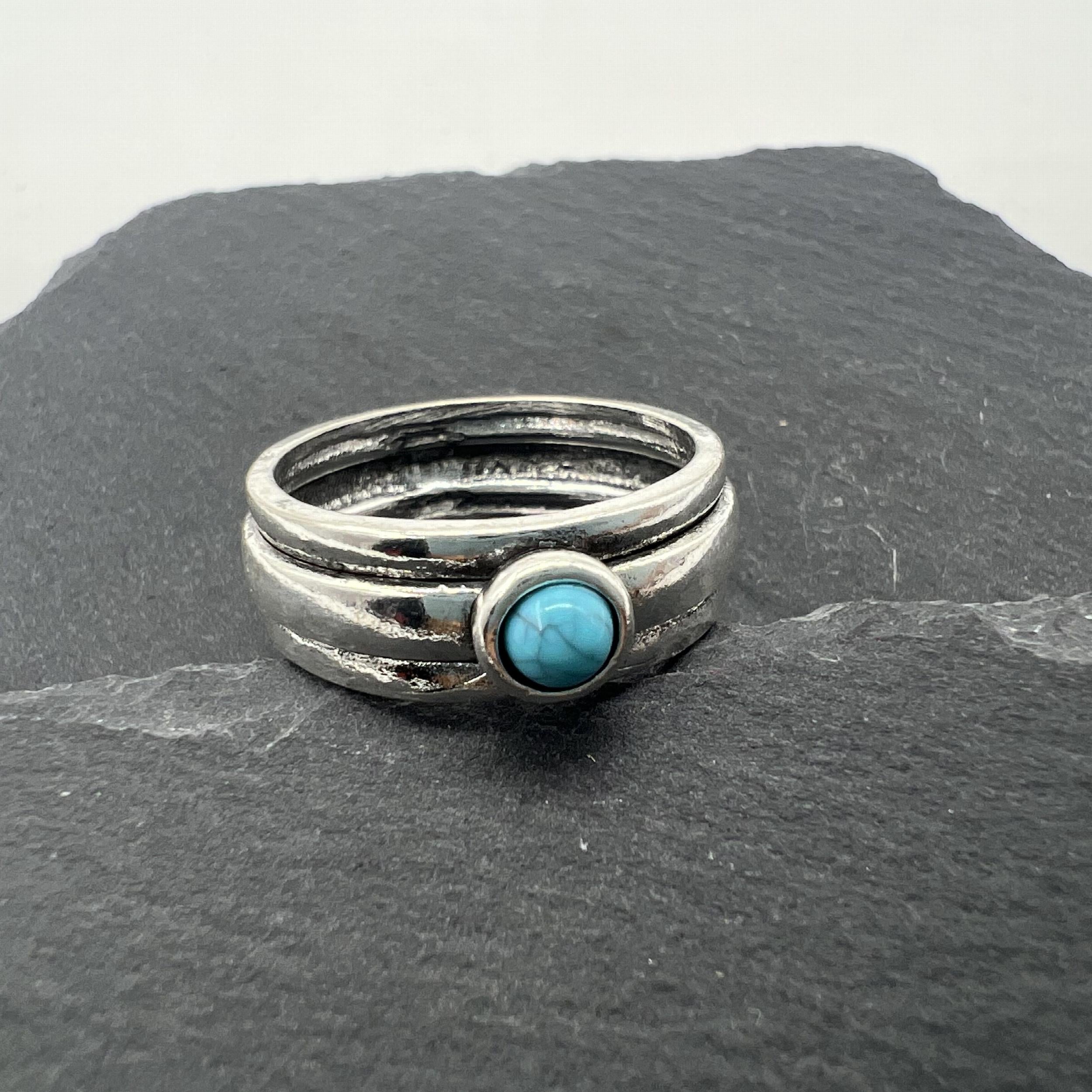 Vintage Turquoise Finger Ring Statement Jewelry