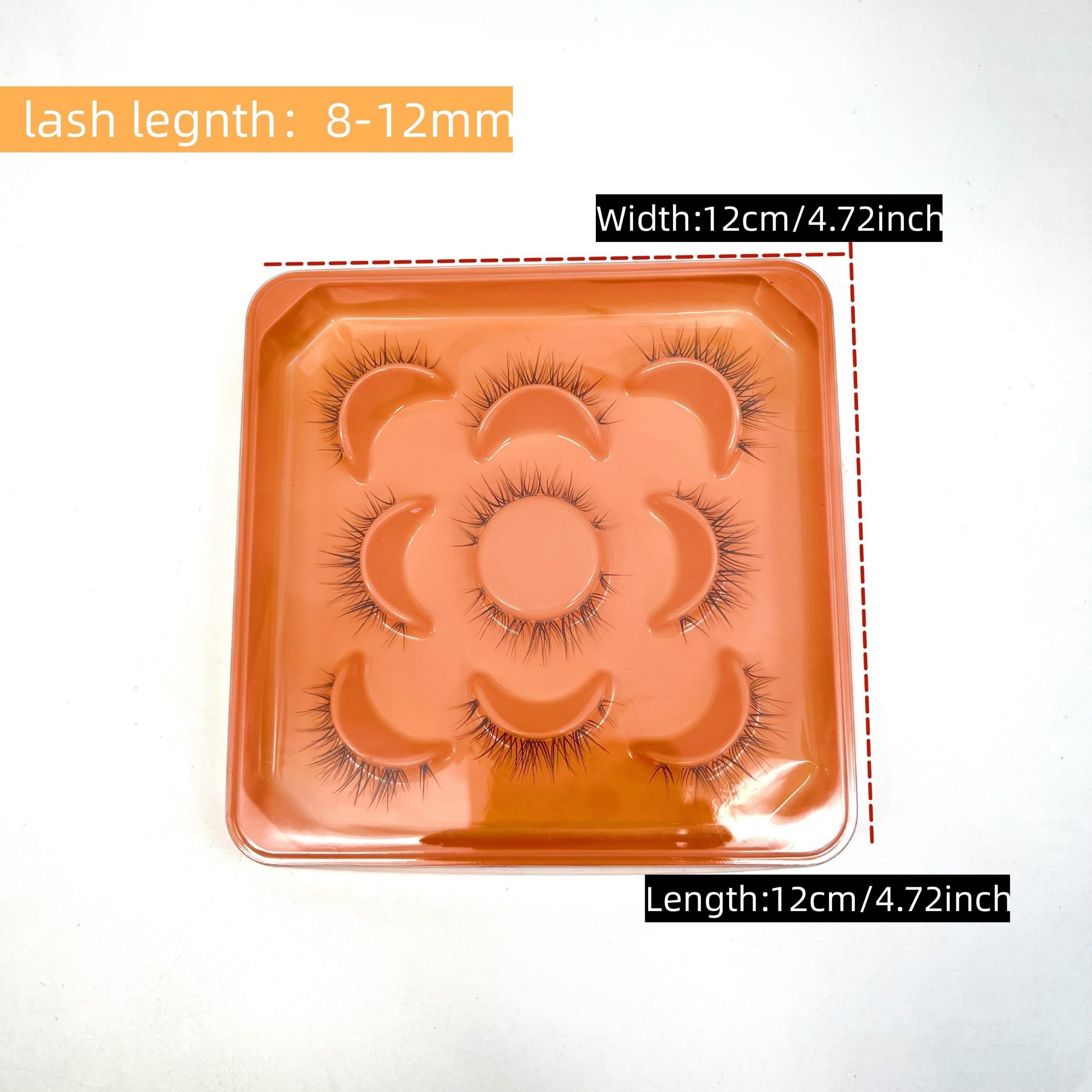5 Pairs D Curling Natural Eyelashes 8-12mm Wispy Volume Lashes