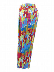 Women's Plus Contrast High Rise Wide Leg Pants With Pockets