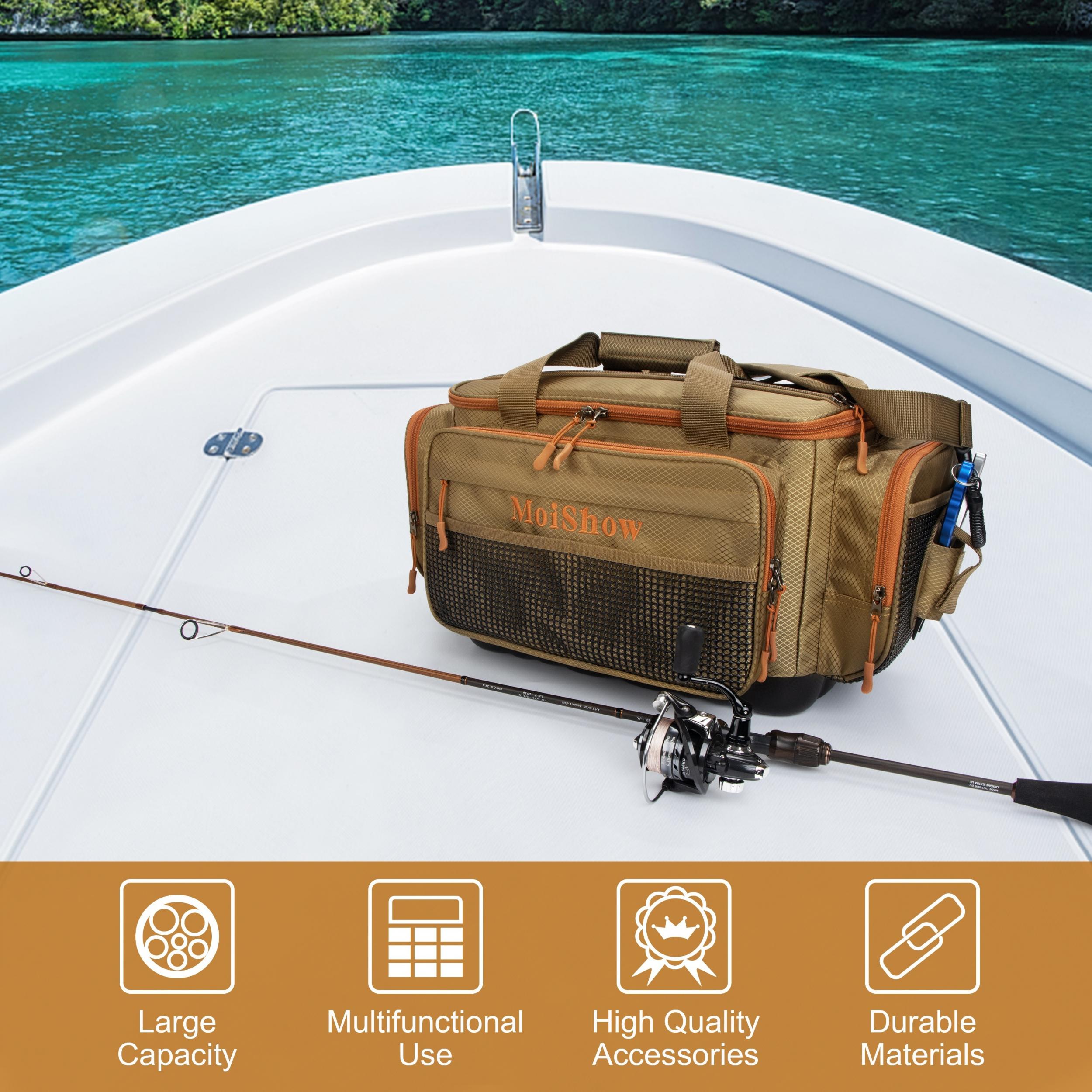 Large Capacity Fishing Tackle Bag with Shoulder Strap
