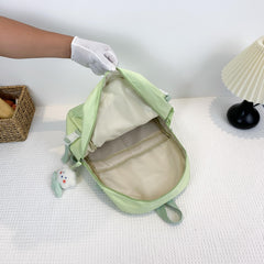 Casual Solid Backpack Zipper Large Capacity Rucksack School Bag