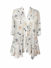  Casual Floral Print Half Sleeve Cardigan