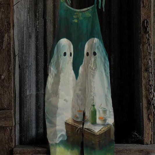  Halloween Ghost Print Cami Jumpsuit