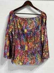  Allover Print Off Shoulder Top & Shorts Set