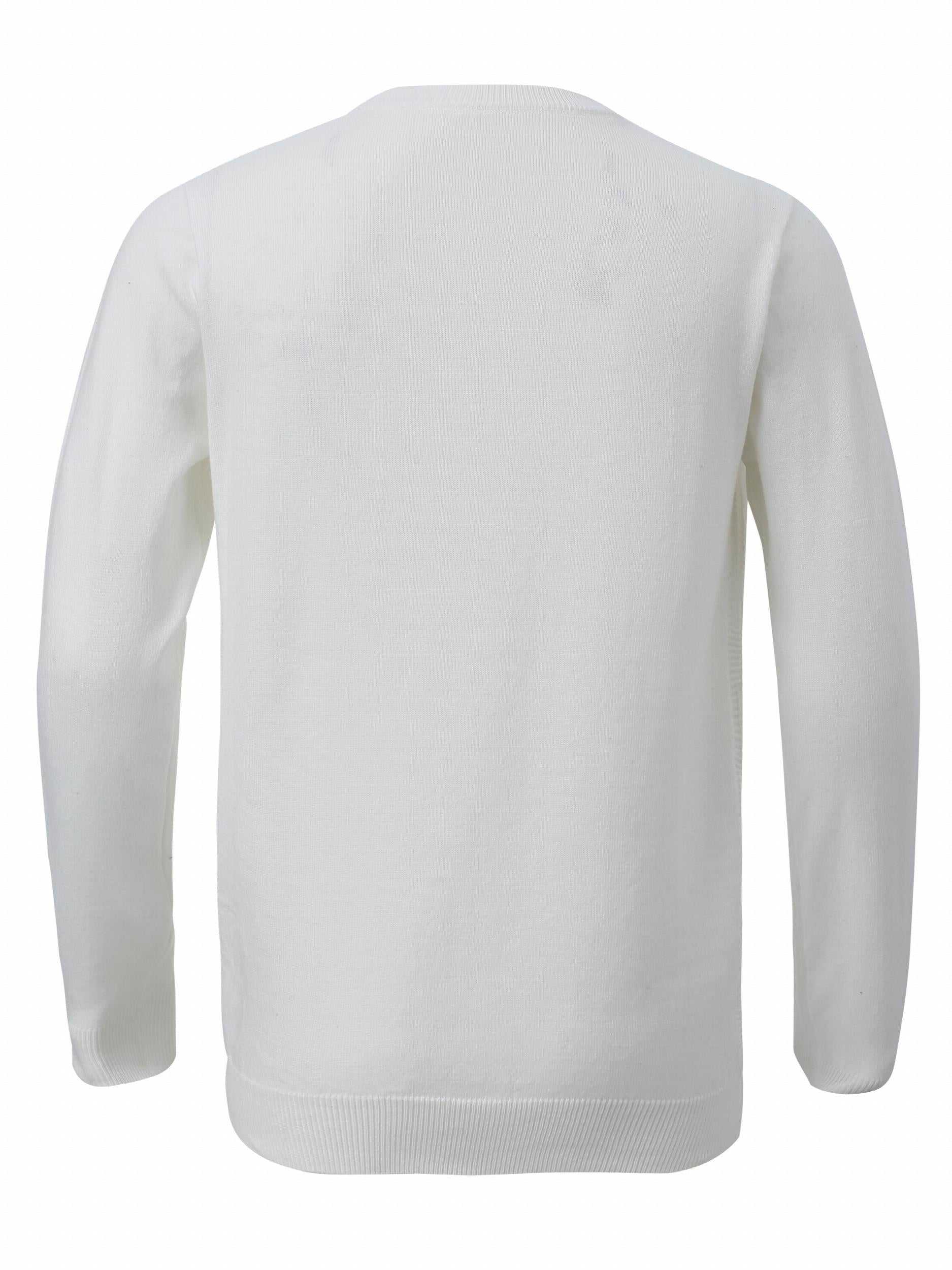 Men's Solid Sweater Casual Warm Stretch Crew Neck Pullover