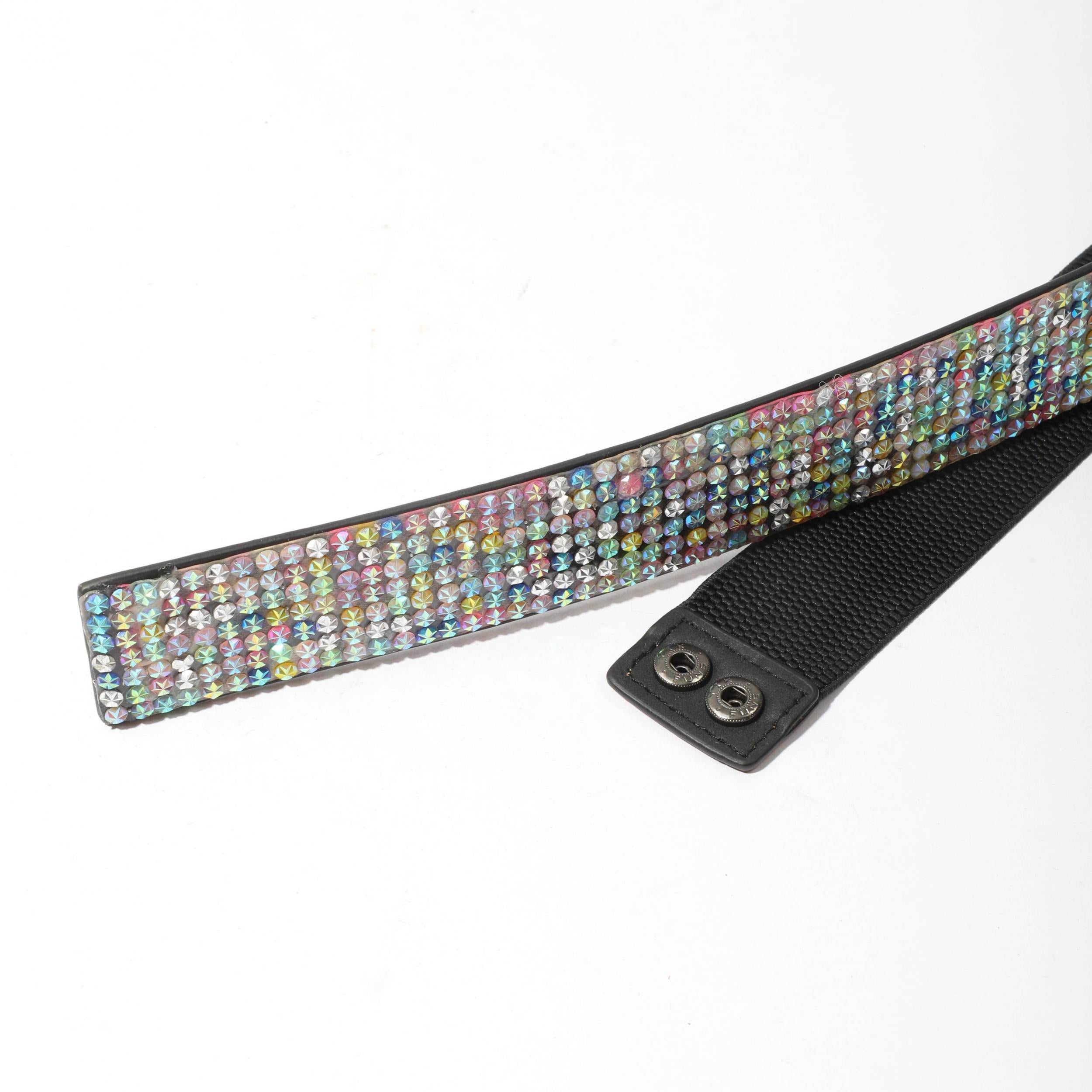Full Rhinestone Elastic Belt Wide Waistband for Party
