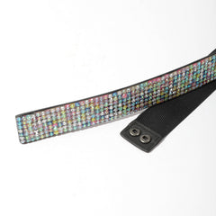 Full Rhinestone Elastic Belt Wide Waistband for Party