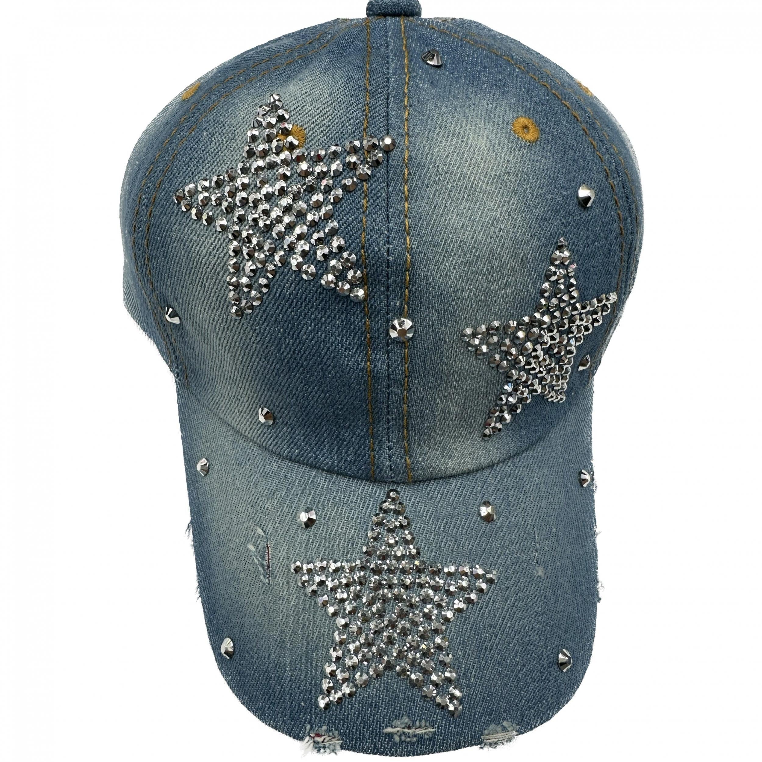 Unisex Sunshade Breathable Baseball Cap With Rhinestone