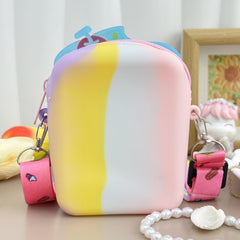 Girls Silicone Messenger Bag Coin Purse Children's Pop Fidget Toy Bag