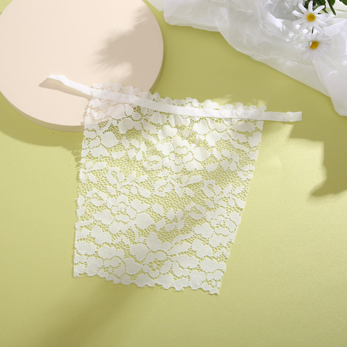 Floral Lace Mesh Chest Cover Anti-peep Clip Invisible Breast Cover