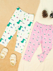 2pcs Toddler Baby Girls Cartoon Leggings Soft Ankle Tight Pants