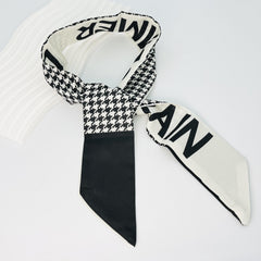Colorful Printed Silk Scarf Headband Bow Ribbons Hair Ties