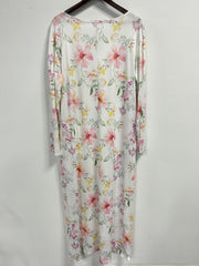  Floral Print Long Sleeve Maxi Dress With Pockets