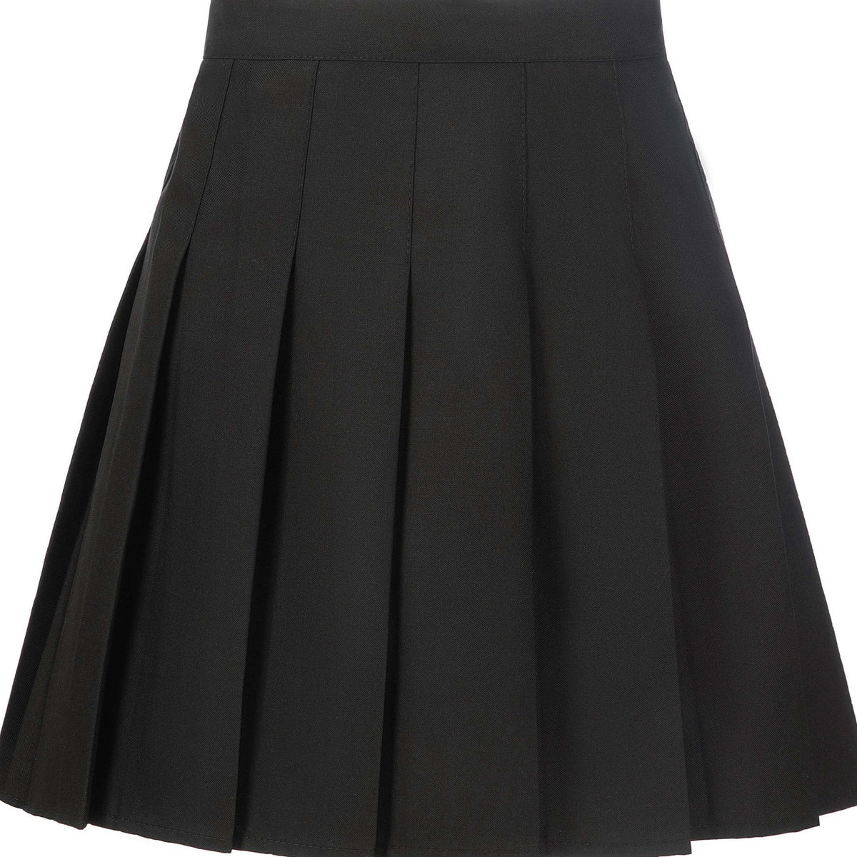 Girls High Waist Pleated Skirt Plain Varsity Style Kid Girls Versatile Skirt