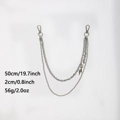 Men's Lightning Necklace Pants Chain with Beads