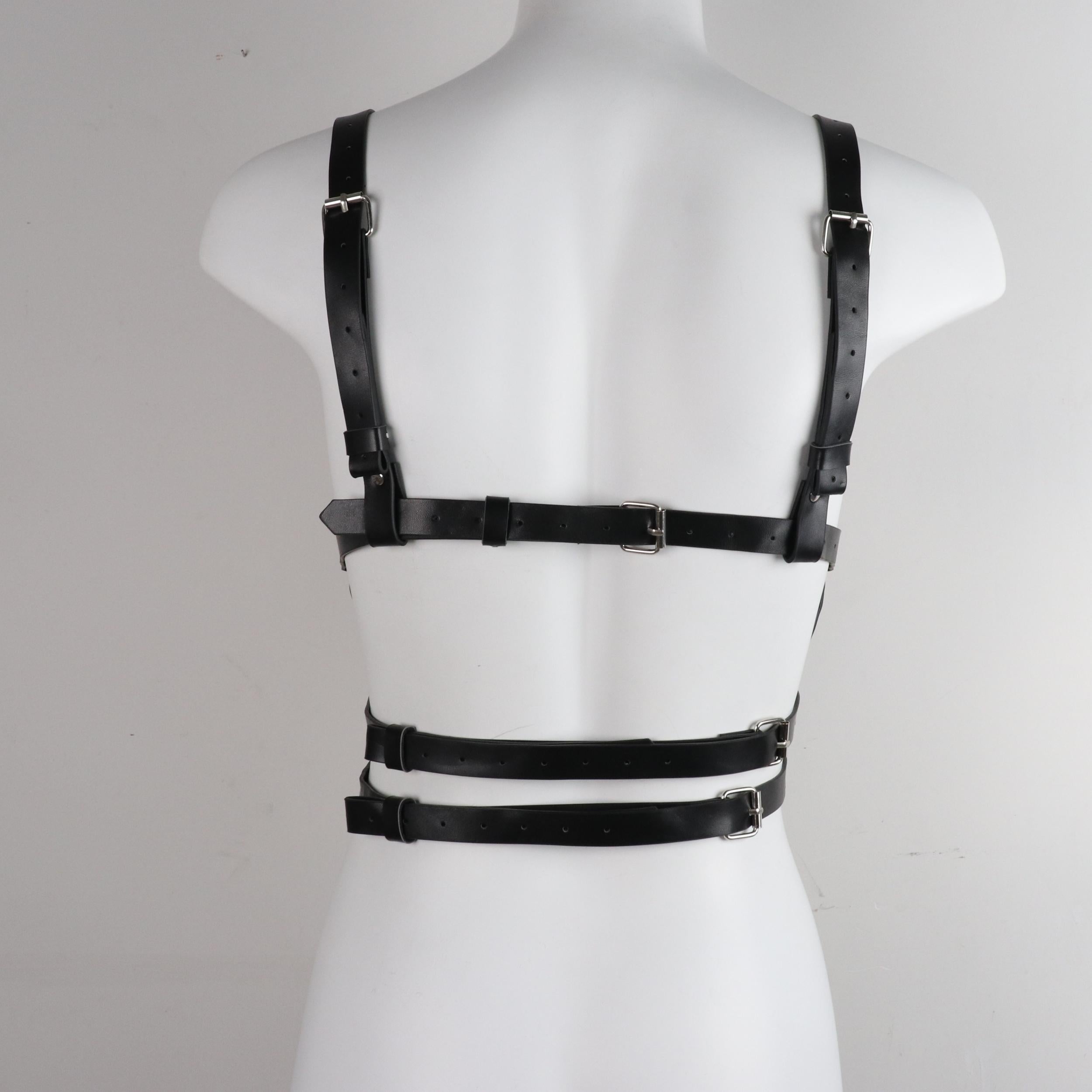 Punk Rivet Caged Bra Harness PU Leather Body Harness