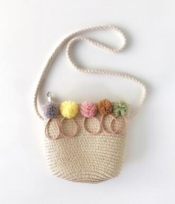 Mini Shoulder Bag Girls Straw Beach Bag