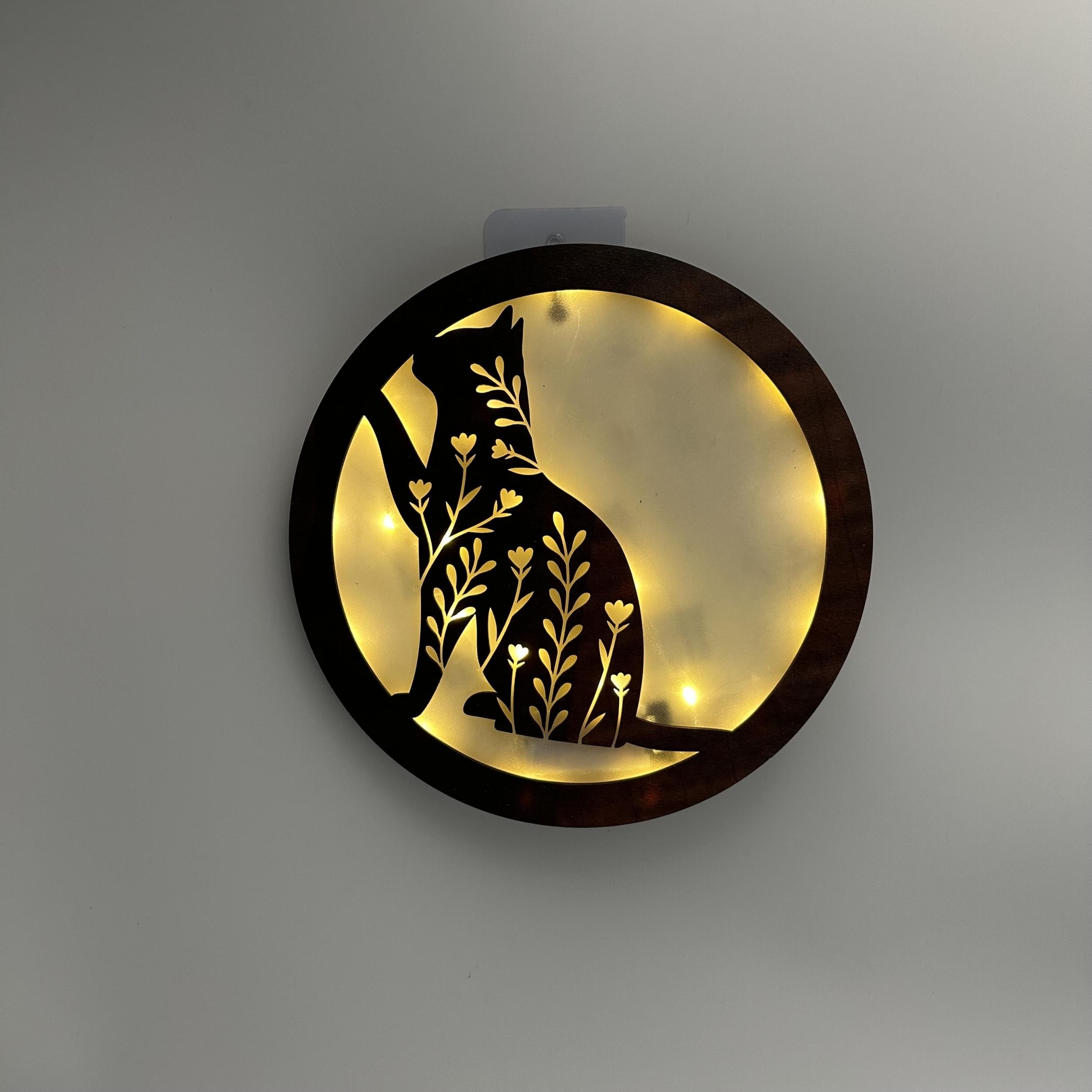 LED Light Carving Fairy Tale Shape Retro Wooden Sign