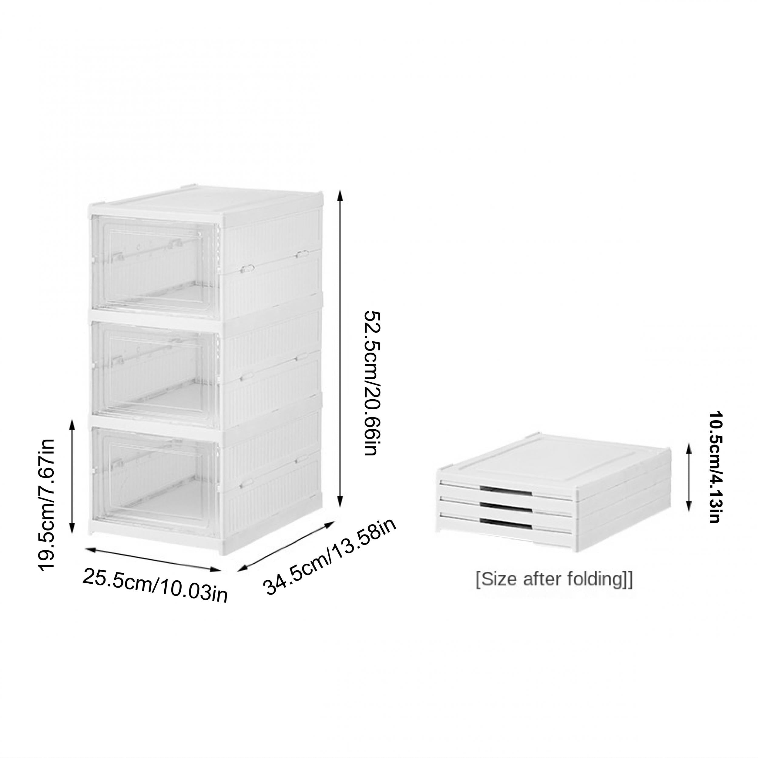 1pc Stackable Folding Shoe Box Shoe Storage Cabinet