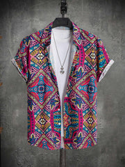 Boho Style Print Men's Hawaiian Shirt for Summer Vacation