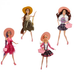 Posable Doll with Clothes, Bag, Hat - Playhouse Toy