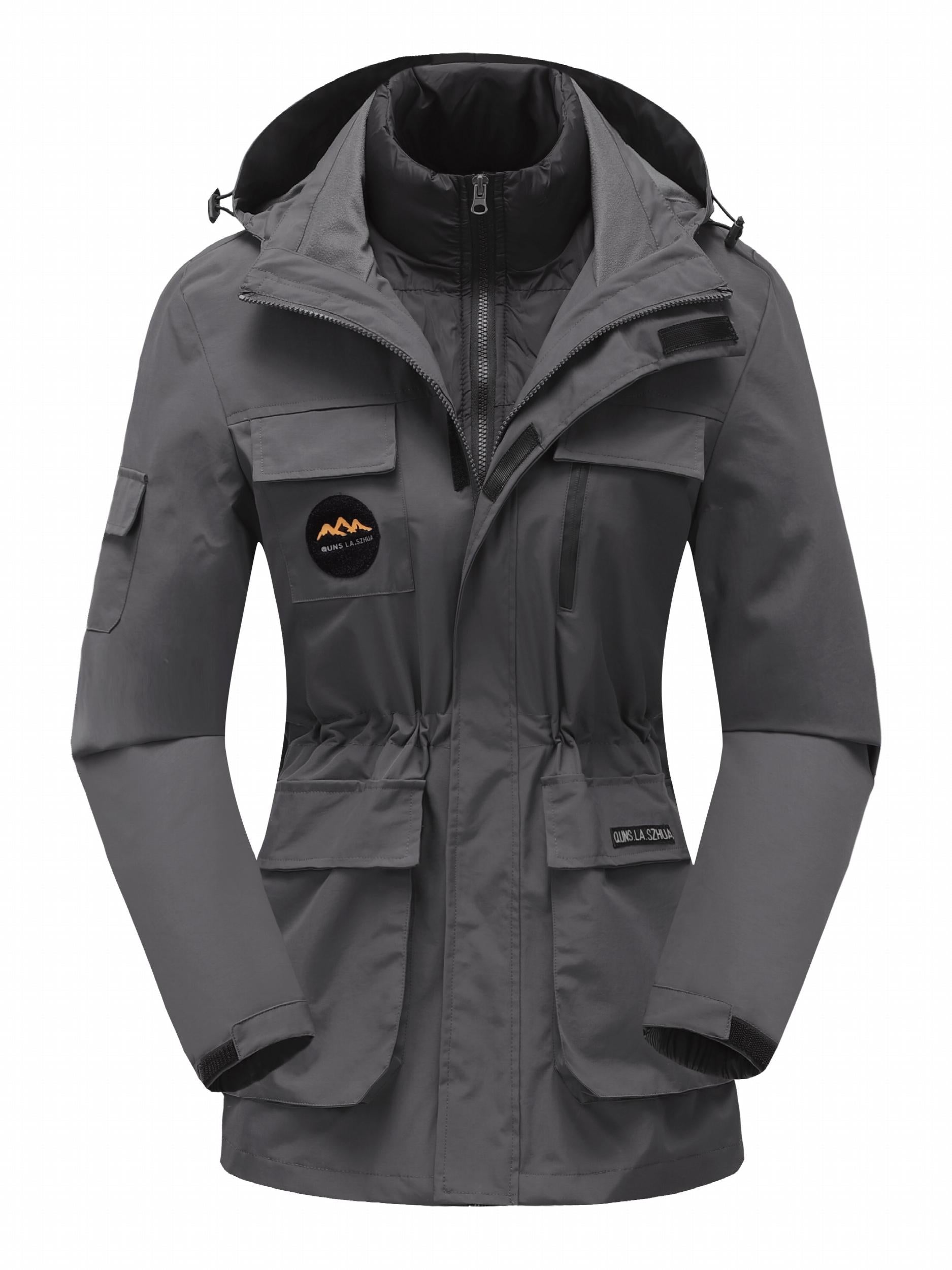 3 in 1 Outdoor Fleece Detachable Winter Jacket Women's Clothing