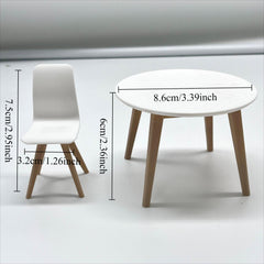 1:12 Scale Dollhouse Set: Mini Table with 4 Chairs