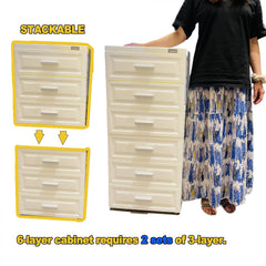 Stackable Plastic Dresser Organizer with Metal Handles
