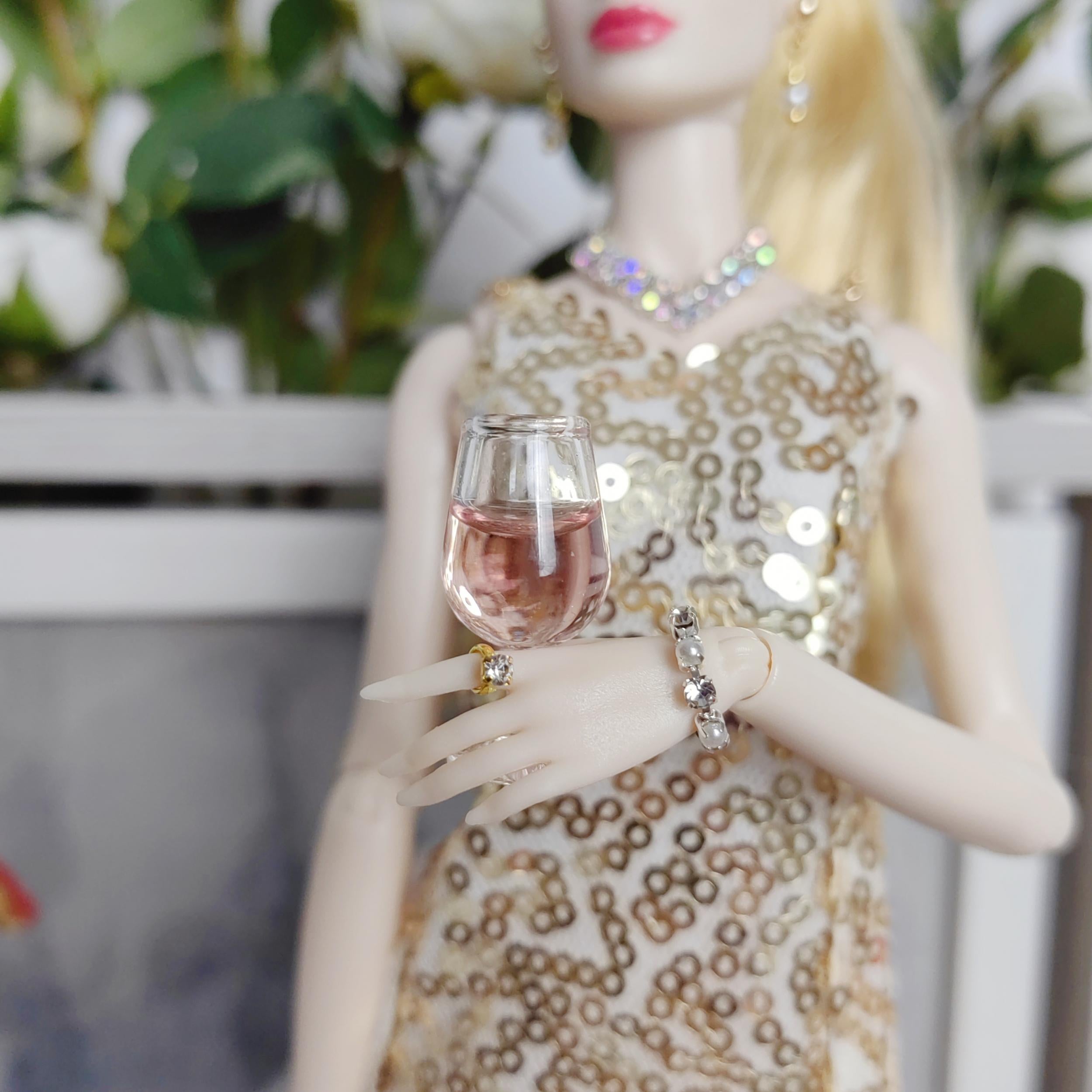 Miniature Glass Goblet for Diorama Accessory