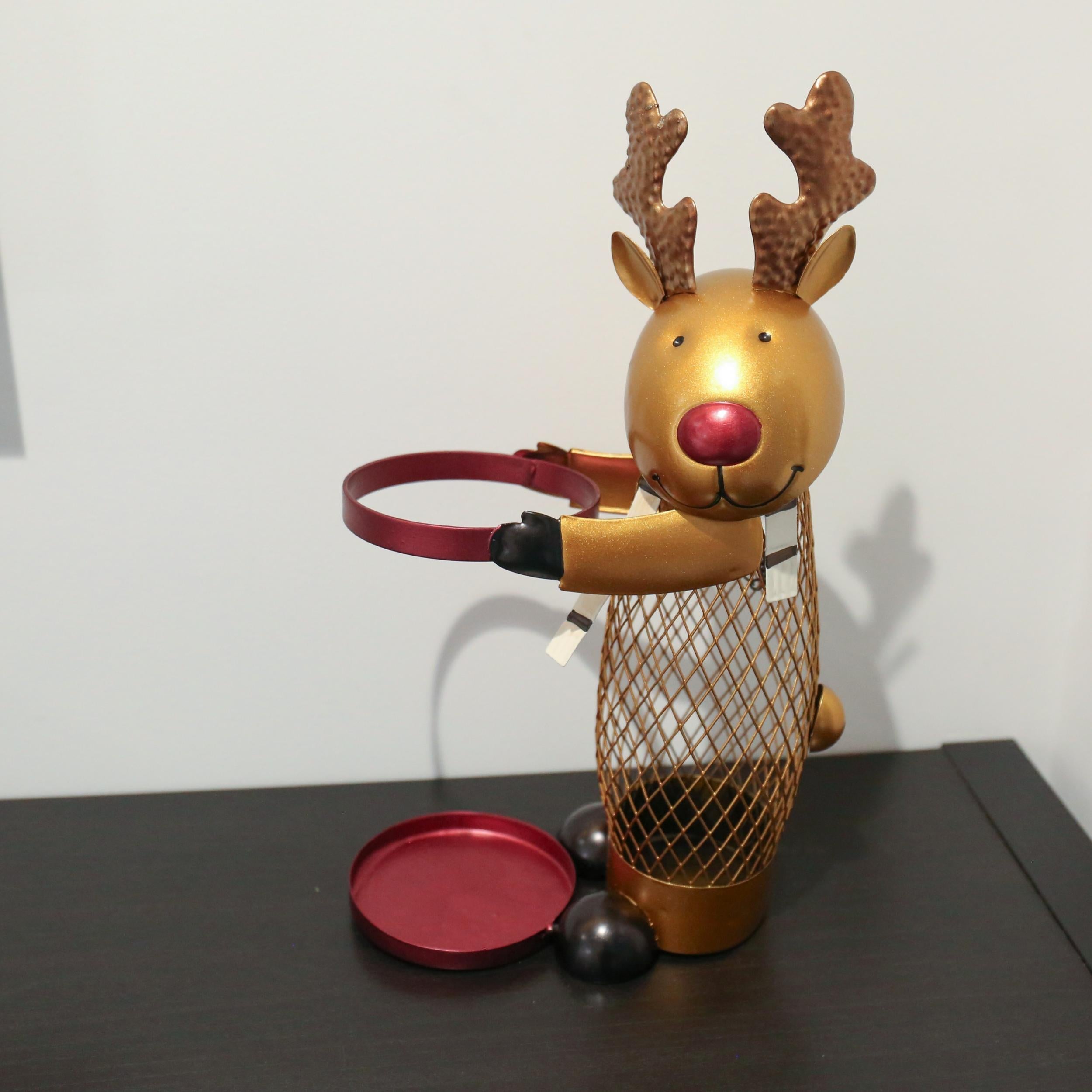 Christmas Elk Wine Rack Metal Iron Crafts Home Decoration