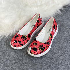 Halloween Colorful Elements Print Low Top Sport Flat Shoes