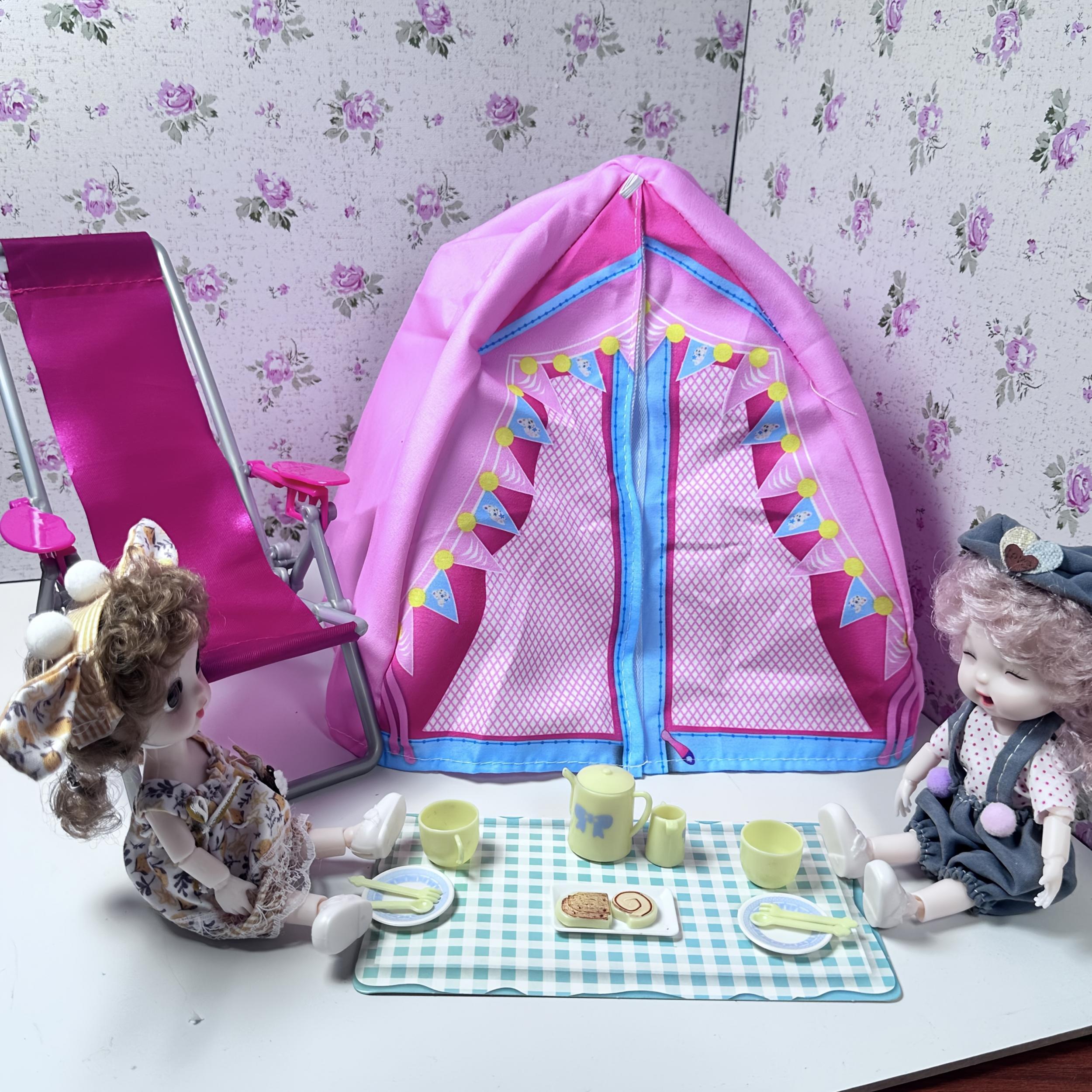 16pcs Dollhouse Decorations Tent Beach Chair Fashionable Camping Accessories
