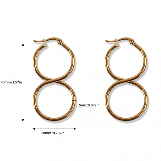 Y2K Rock Stainless Steel Infinity Symbol Hoop Earrings Set for Girls