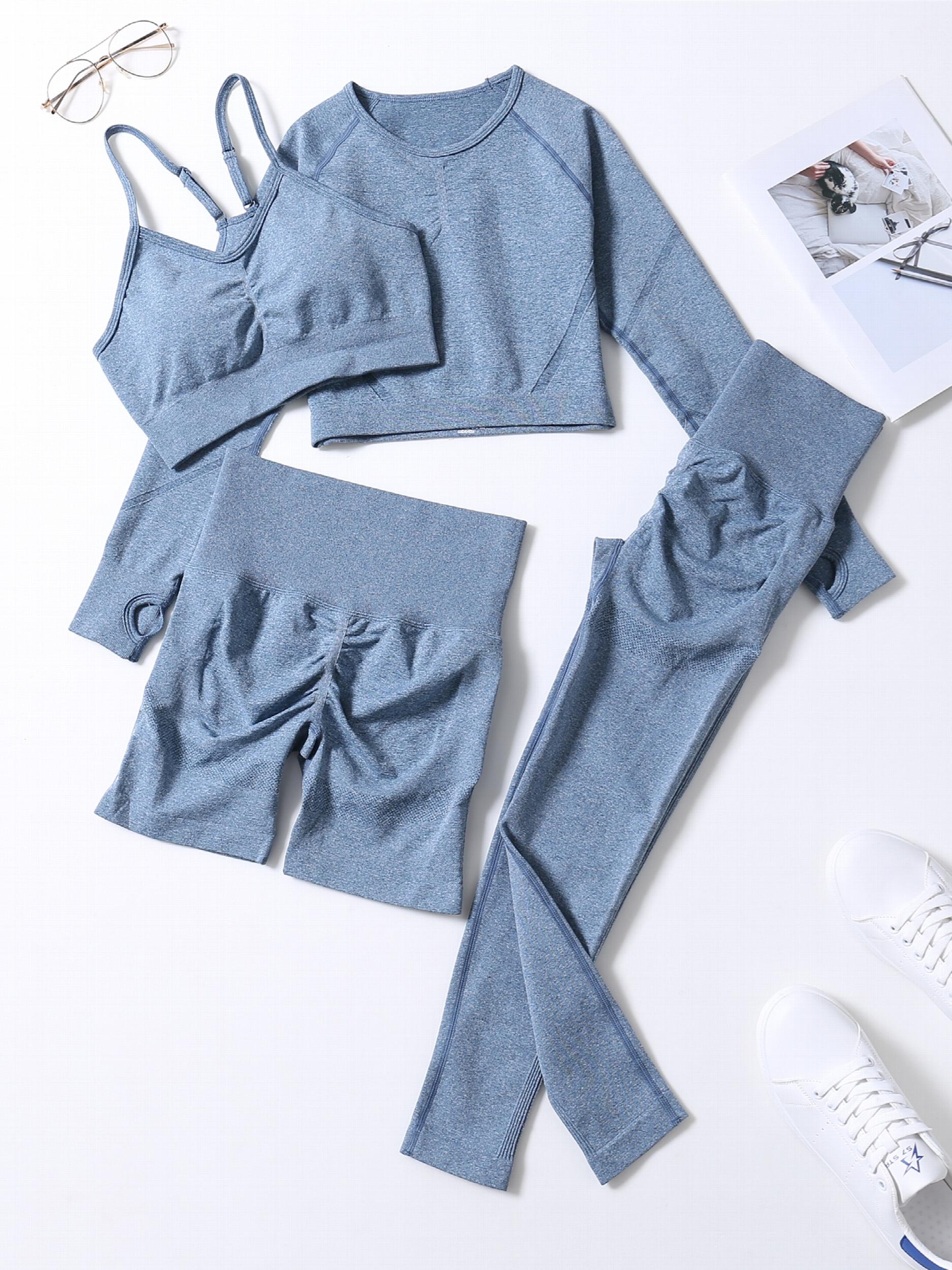 4 Pcs Yoga Set High Stretch Sports Suit