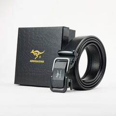 ADDIDAISHU Men's Business Automatic Buckle PU Leather Belt