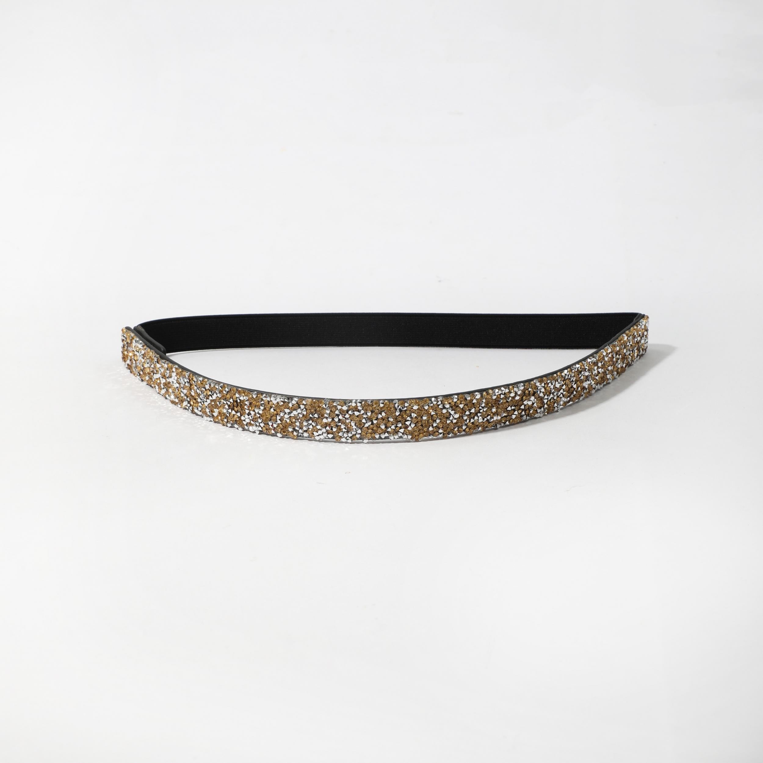Yellow Crystal Decor Elastic Waistband for Women