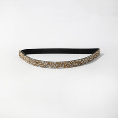Yellow Crystal Decor Elastic Waistband for Women