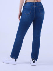  Button Fly Flared Leg Denim Pants