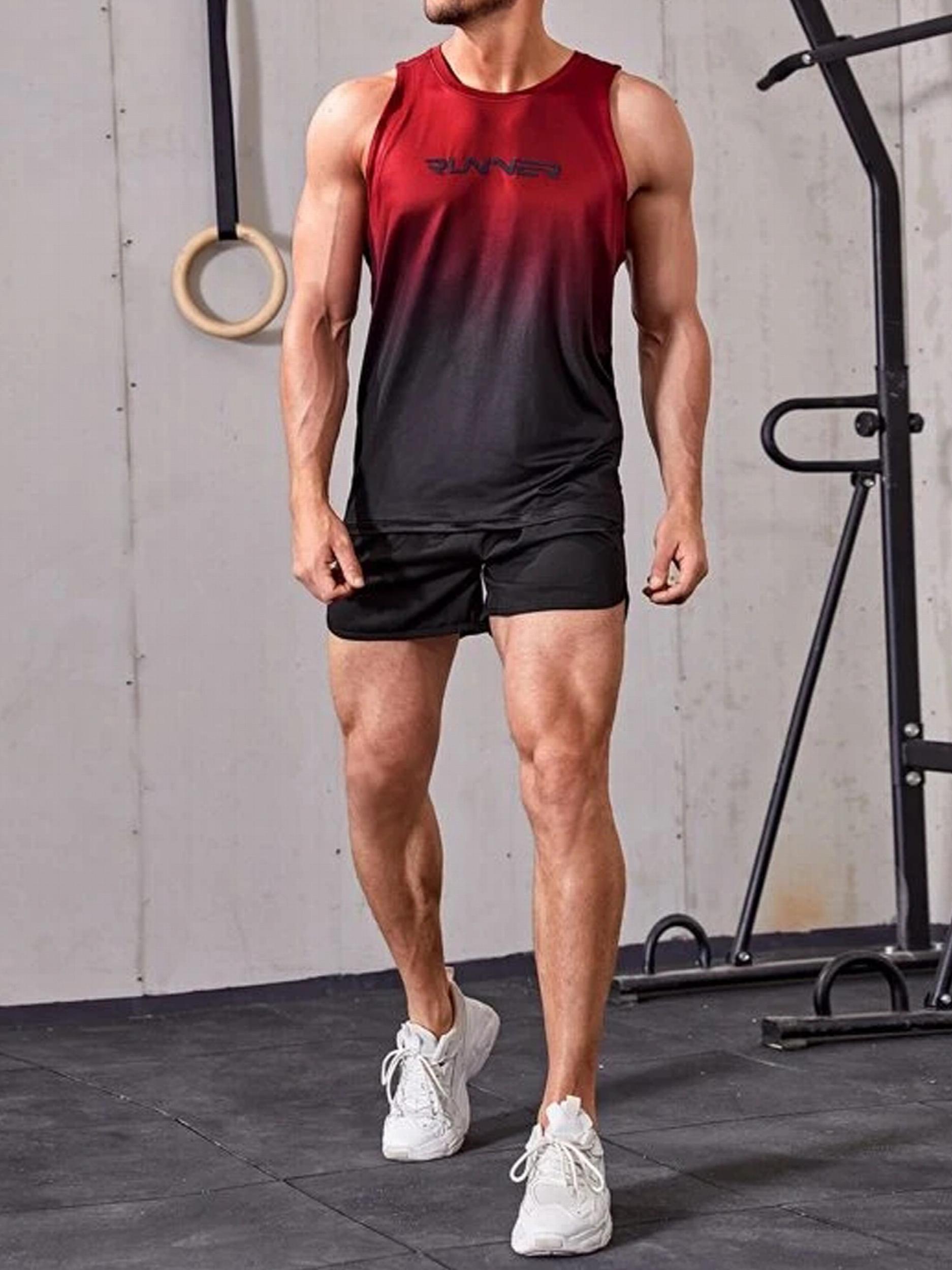 Men's Quick Dry Beach Shorts Solid Color Active Drawstring Fitness Gym Shorts