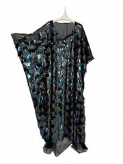  Casual Kaftan Dress Women's Plus Sequin Decor Maxi Dress