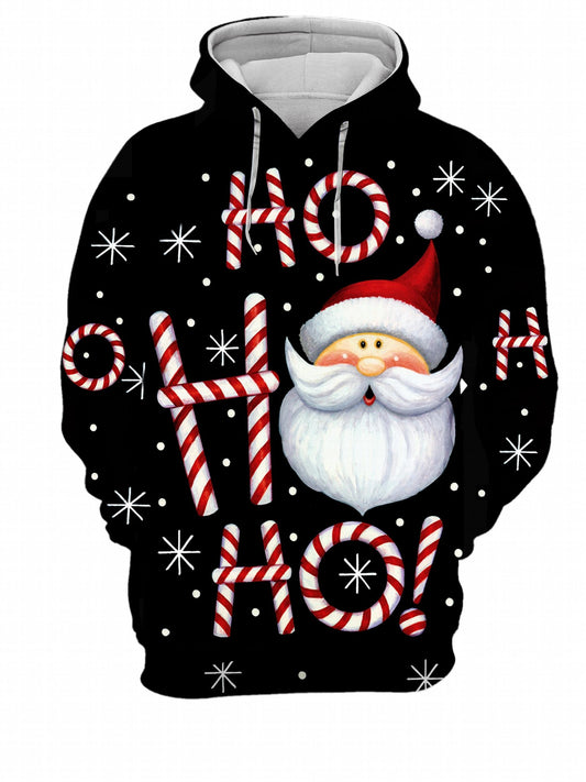 Christmas Santa Claus Print Hoodie for Men