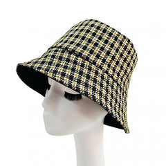 Reversible Houndstooth Bucket Hat Lightweight Basin Hat Outdoor Sunscreen Travel